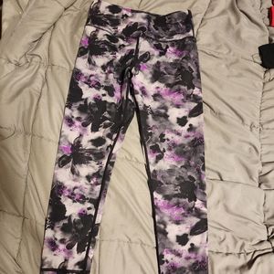 Girls Zyia Active Watercolor Flower leggings